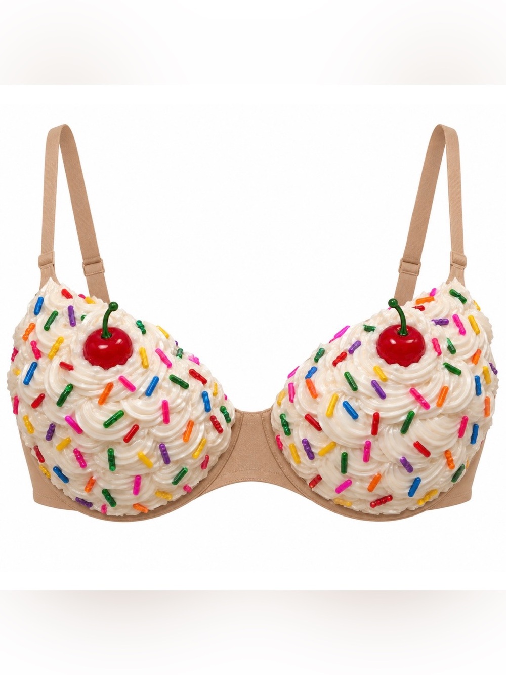 32B 3D Frosted Cake Design Sprinkles Whimsy Burlesque Bra New
